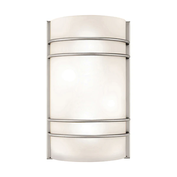 Artemis 7-1/2 in LED Outdoor Wall Sconce with Opal Diffuser, Brushed Steel