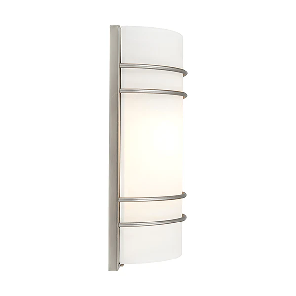 Artemis 7-1/2 in LED Outdoor Wall Sconce with Opal Diffuser, Brushed Steel - Image 2