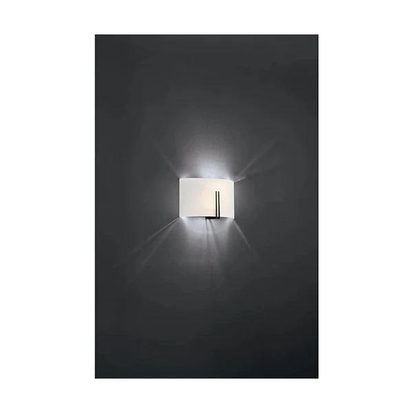 Prong 1-Light Wall Sconce with White Glass Shade, Brushed Steel - Image 3