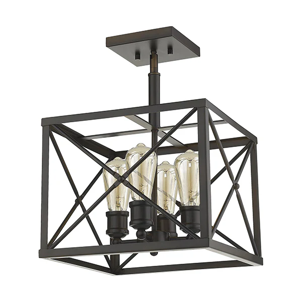 Brooklyn 4-Light Flush Mount, Oil Rubbed Bronze