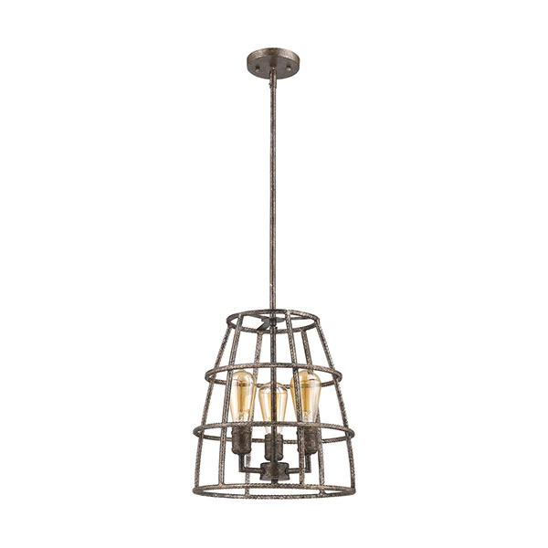 Rebarre 3-Light Pendant, Antique Silver