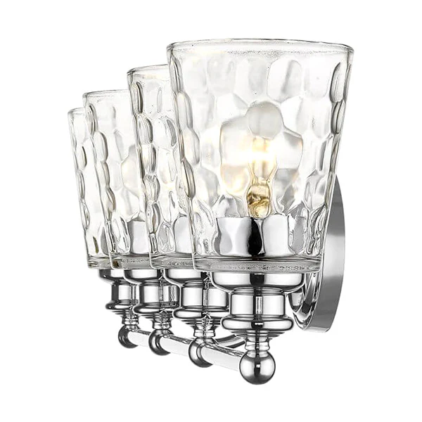 Mae 4-Light Bathroom Vanity Light with Clear Optic Glass Shade, Chrome - Image 2