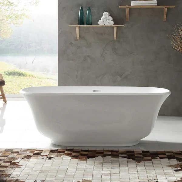 Celeste 66-3/4 in x 29 in Oval Center Drain Bathtub - Image 9