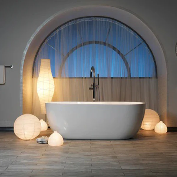 Pan 55-1/2 in x 29 in Oval Center Drain Bathtub - Image 5