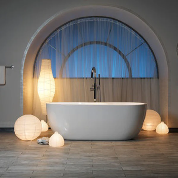 Pan 55-1/2 in x 29 in Oval Center Drain Bathtub - Image 6