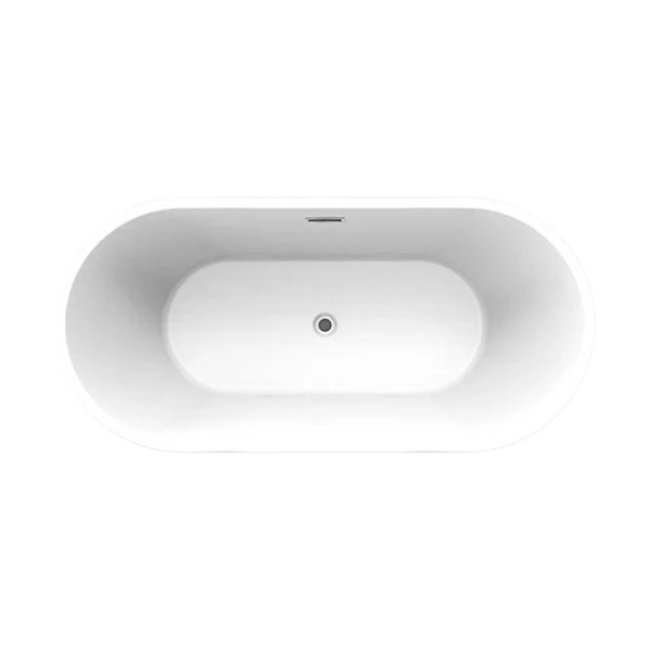 Pascal 63 in x 80 in Oval Center Drain Bathtub - Image 4