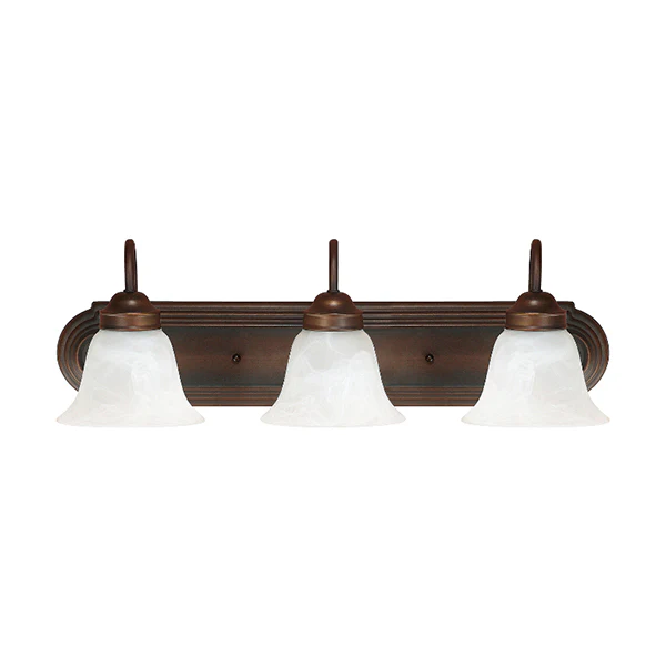 Arthur 3-Light Bathroom Vanity Light with Alabaster Glass Shade, Burnished Bronze