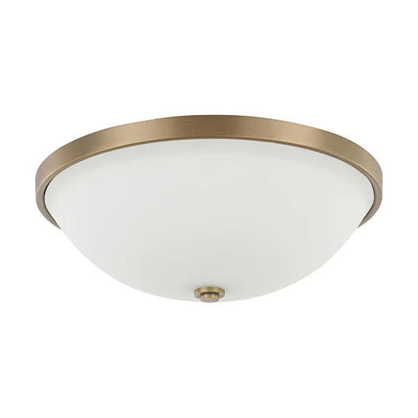 Perkins 3-Light Flush Mount, Aged Brass