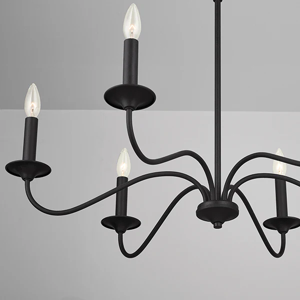 Vincent 6-Light Chandelier, Black Iron - Image 2