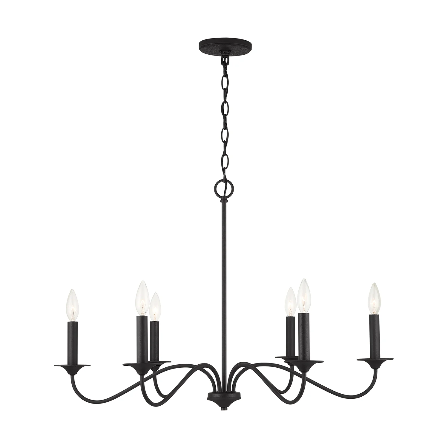 Vincent 6-Light Chandelier, Black Iron - Image 6