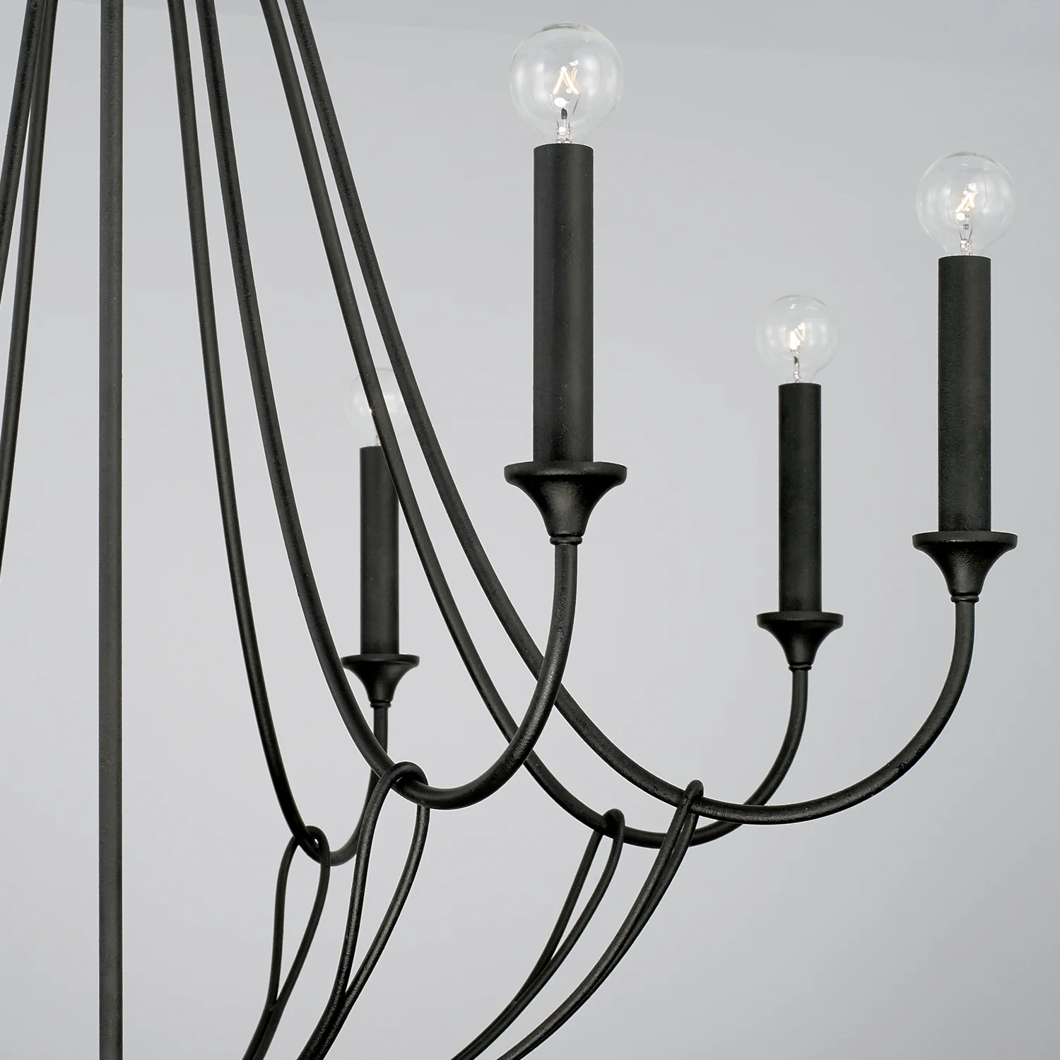 Bentley 8-Light Large Chandelier, Black Iron - Image 4