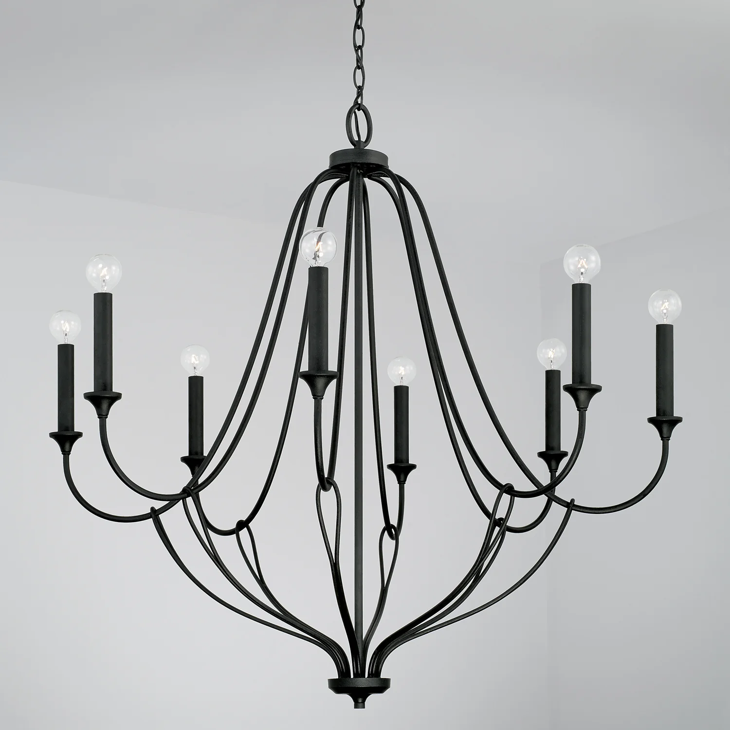 Bentley 8-Light Large Chandelier, Black Iron - Image 5