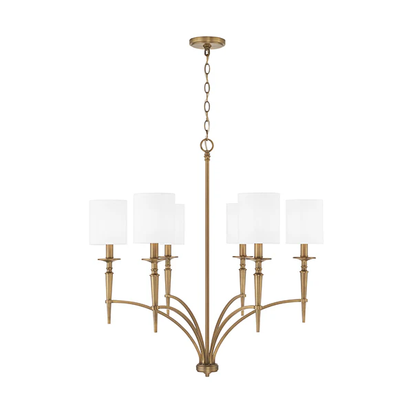 Abbie 6-Light Chandelier, Aged Brass
