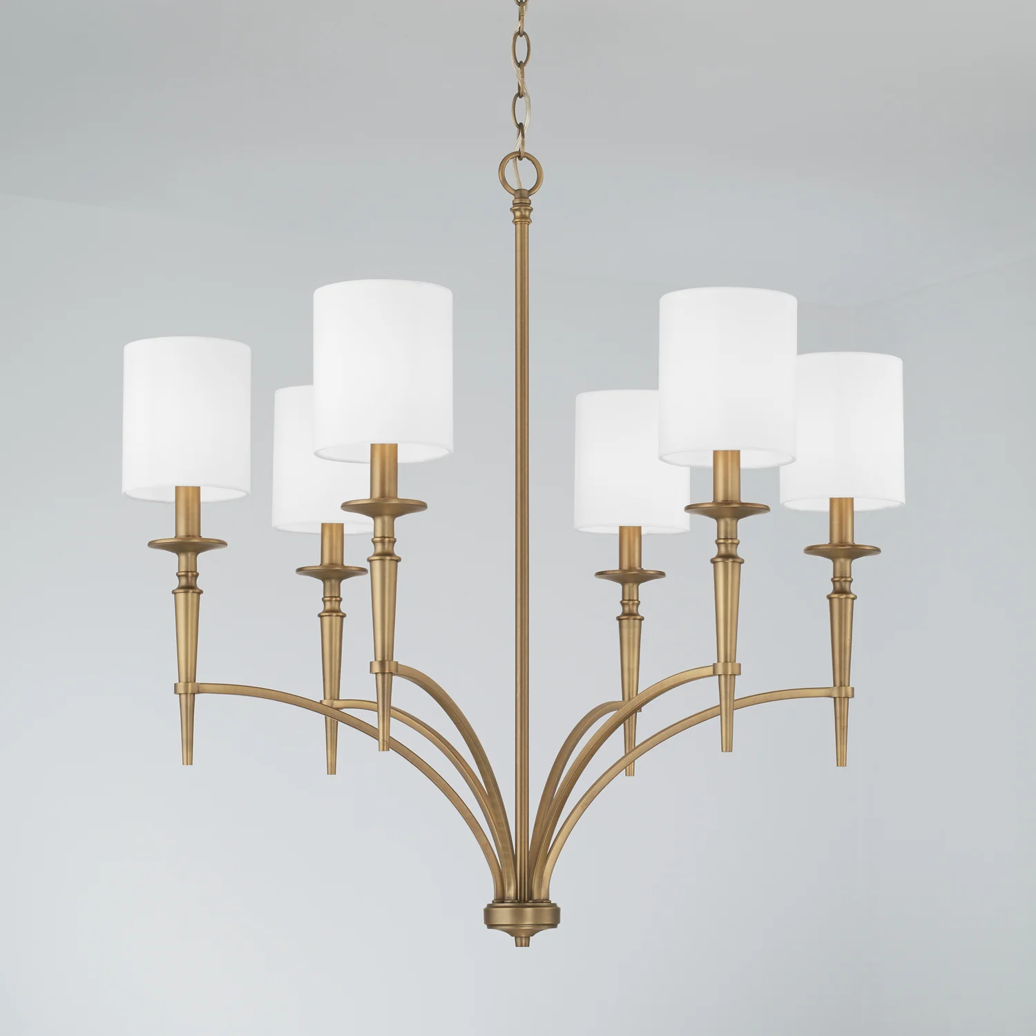 Abbie 6-Light Chandelier, Aged Brass - Image 4
