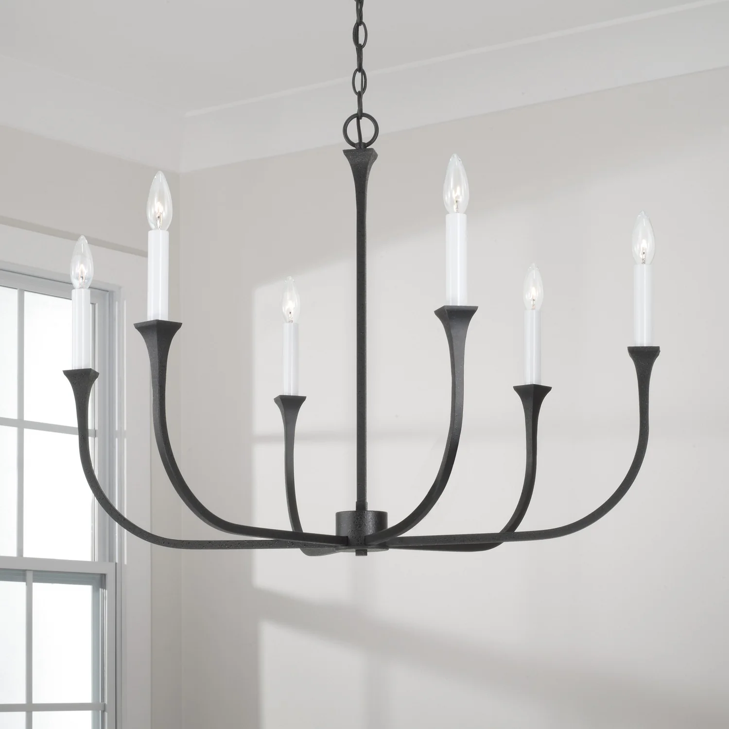 Decklan 6-Light Medium Chandelier, Black Iron - Image 6