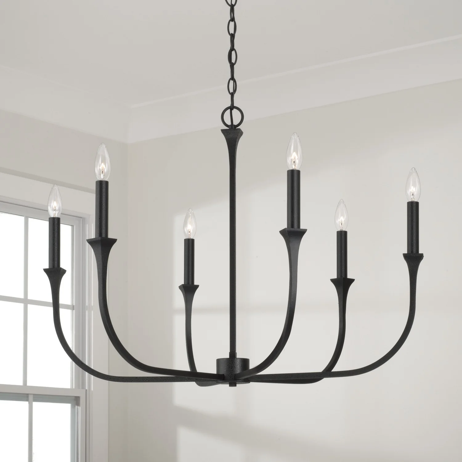 Decklan 6-Light Medium Chandelier, Black Iron - Image 7