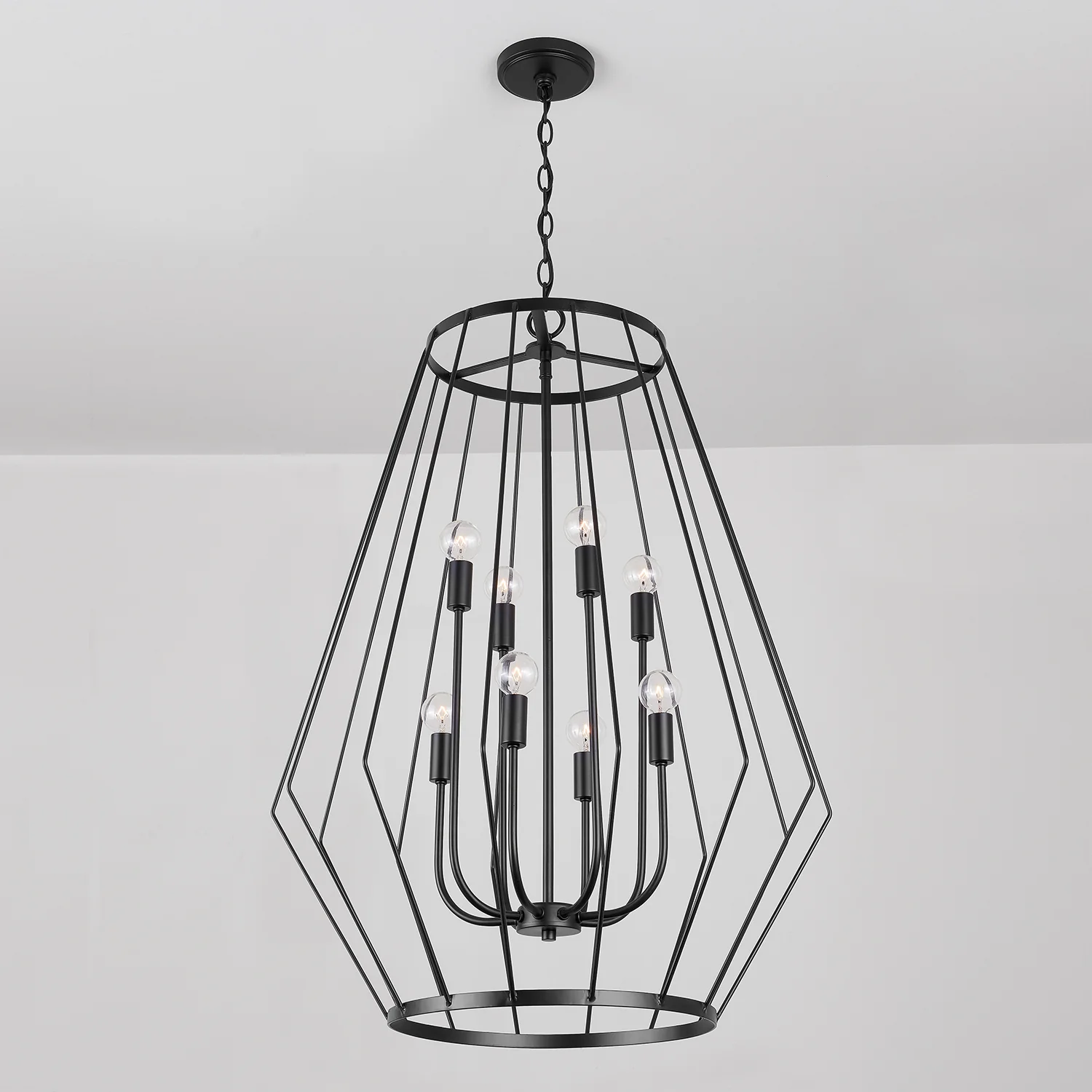 25 in W x 35 in H 8-Light Foyer in Matte Black - Image 3
