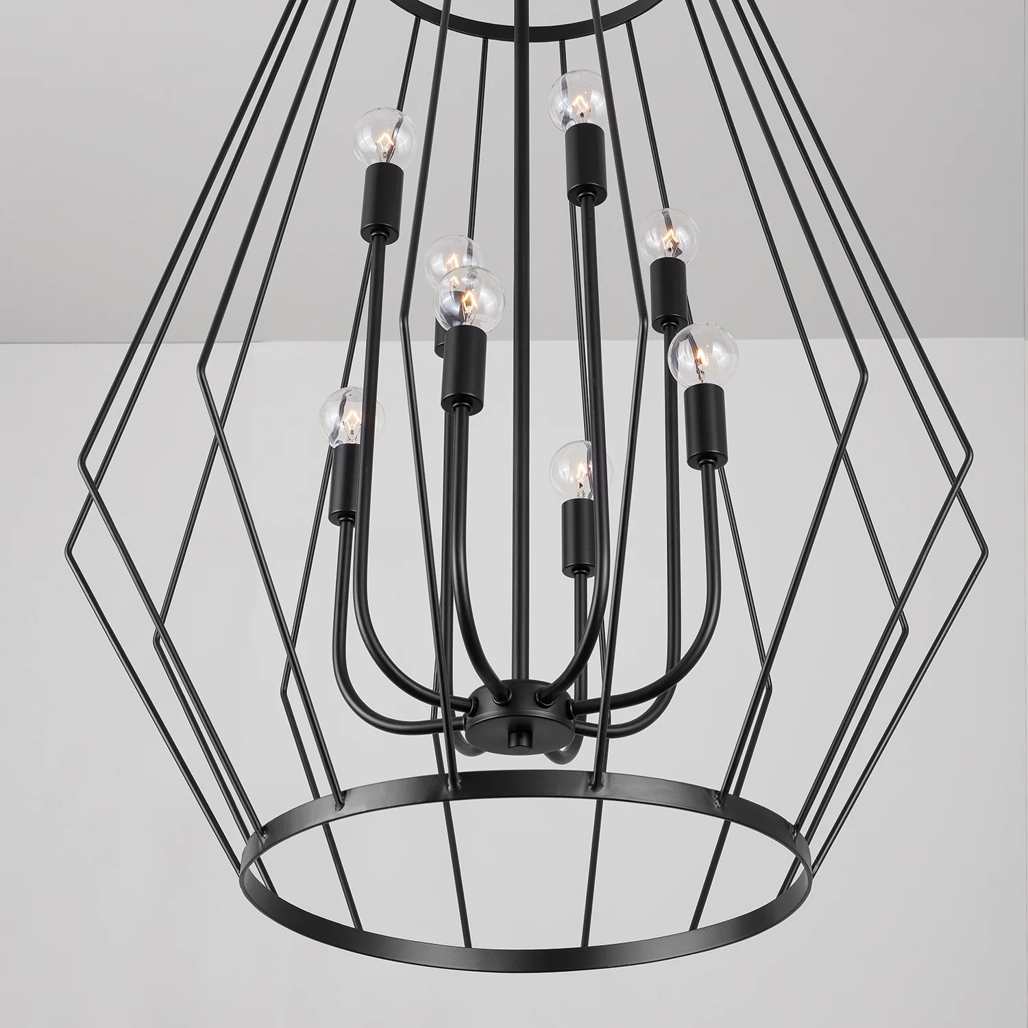 25 in W x 35 in H 8-Light Foyer in Matte Black - Image 4
