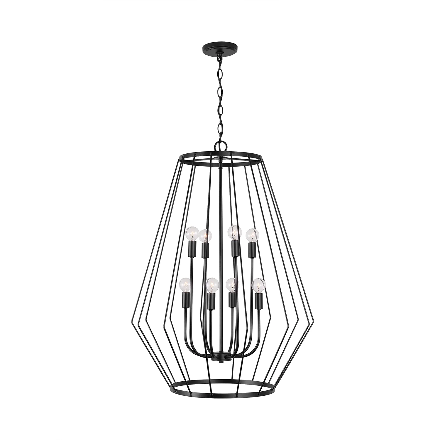 25 in W x 35 in H 8-Light Foyer in Matte Black - Image 5