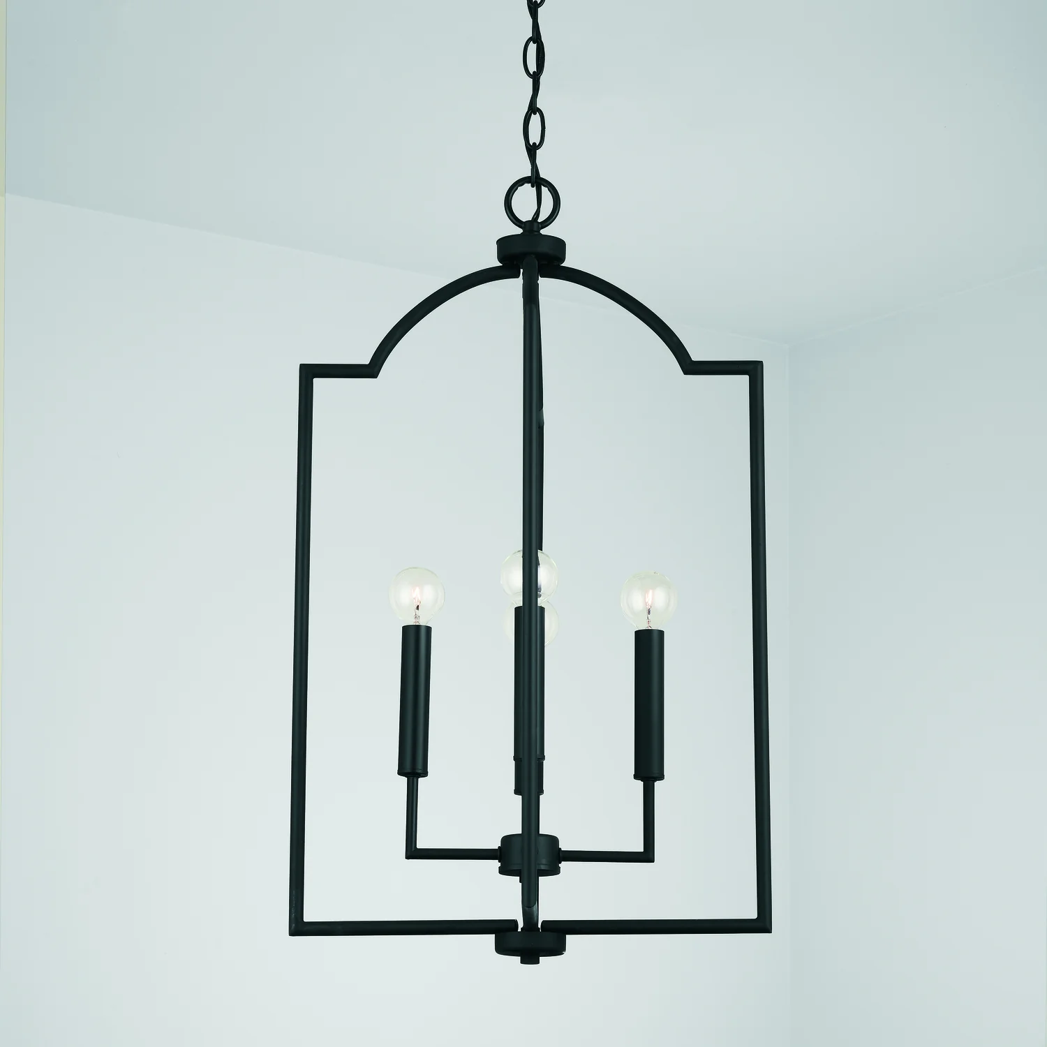 16 in W x 27 in H 4-Light Foyer Pendant in Matte Black - Image 3