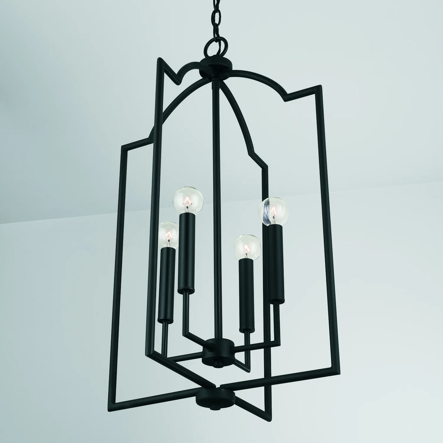 16 in W x 27 in H 4-Light Foyer Pendant in Matte Black - Image 4