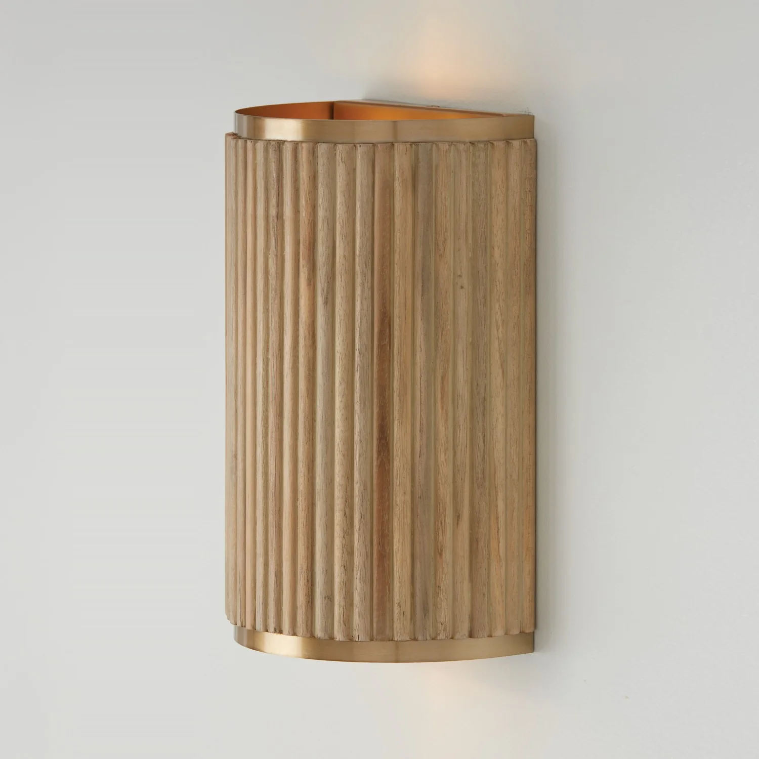 Donovan 2-Light Wall Sconce with White Fabric Shades, White Wash/Matte Brass - Image 6