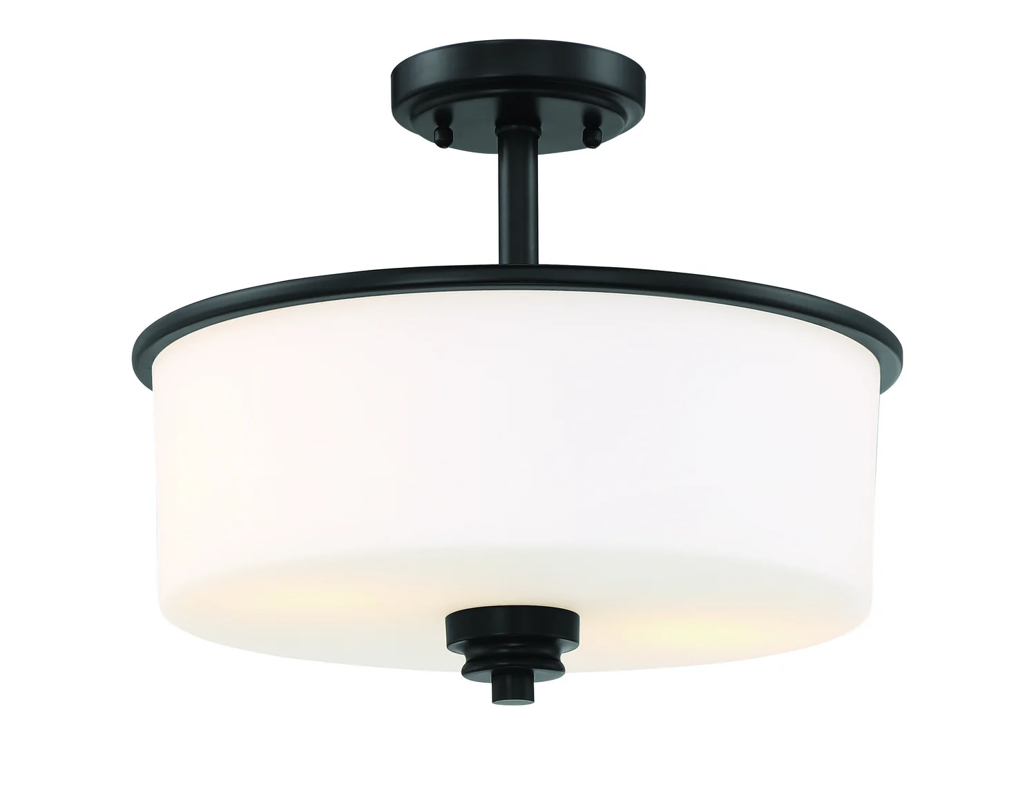 Bolden 2-Light 13 in Convertible Semi-Flush Mount Ceiling Light, Flat Black - Image 4