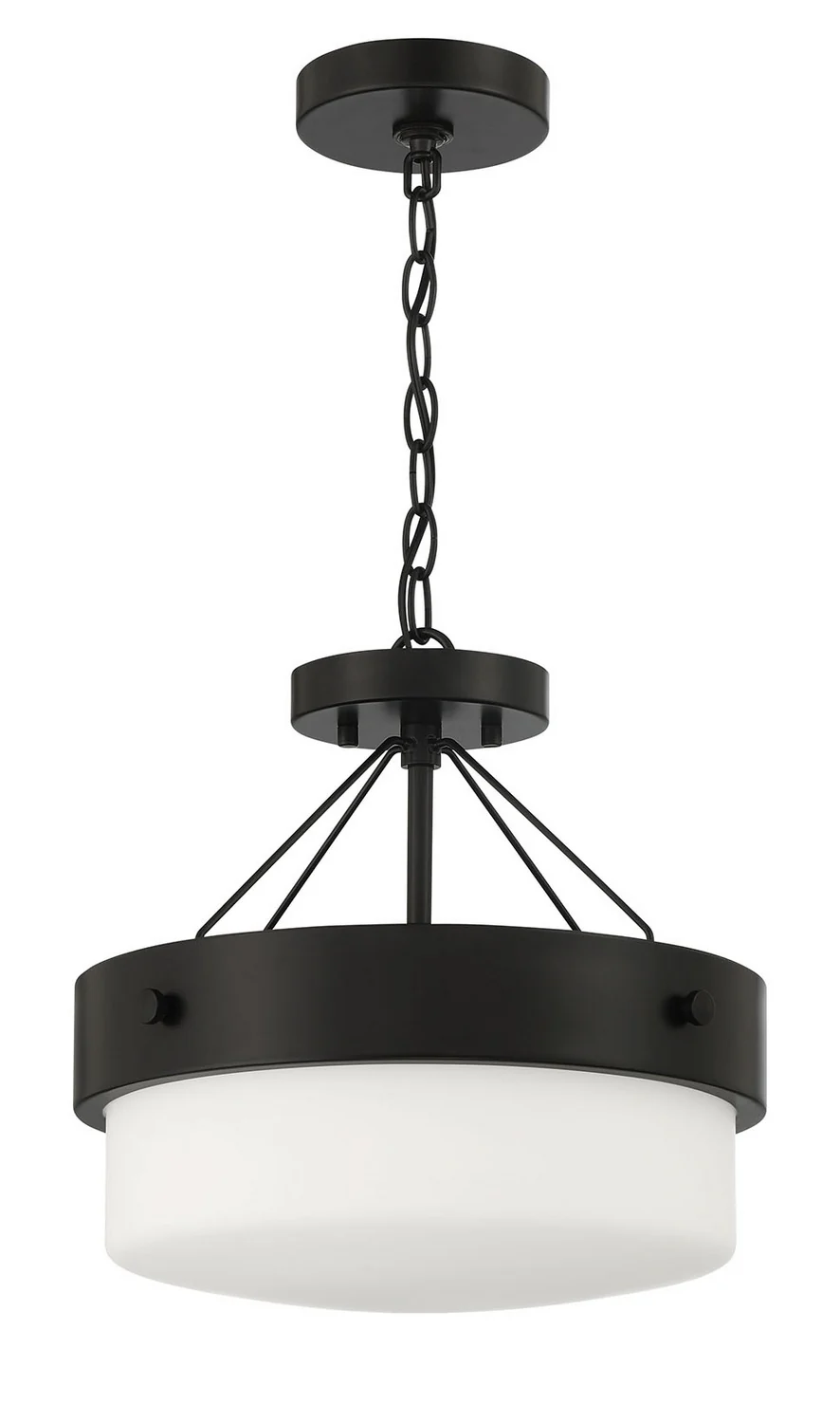 Oak Street 2-Light Convertible Semi-Flush Mount Ceiling Light, Flat Black - Image 2