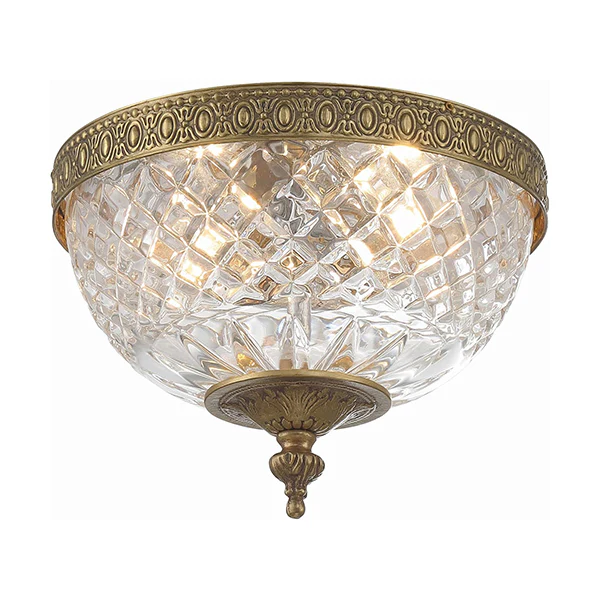 Radley 2-Light 8 in Flush Ceiling Light, Olde Brass