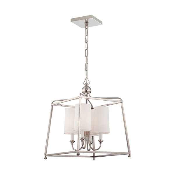 Sylvan 4-Light Chandelier, Polished Nickel