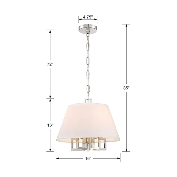 Westwood 16 in Chandelier, Polished Nickel - Image 2