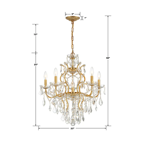 Filmore 23 in Chandelier, Antique Gold - Image 2