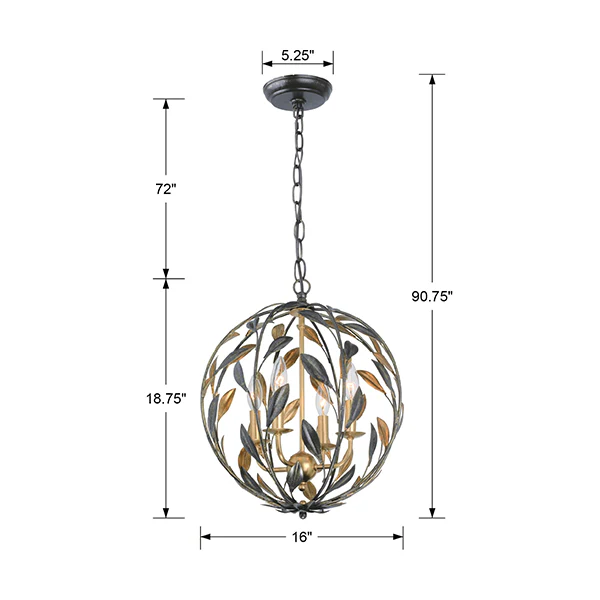 Broche 16 in Chandelier, English Bronze + Antique Gold - Image 2