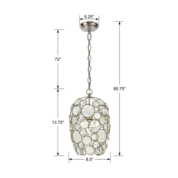 Palla 8.5 in Chandelier, Antique Silver - Image 2