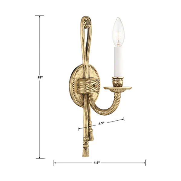 Lexsi 1-Light Wall Sconce, Olde Brass - Image 2