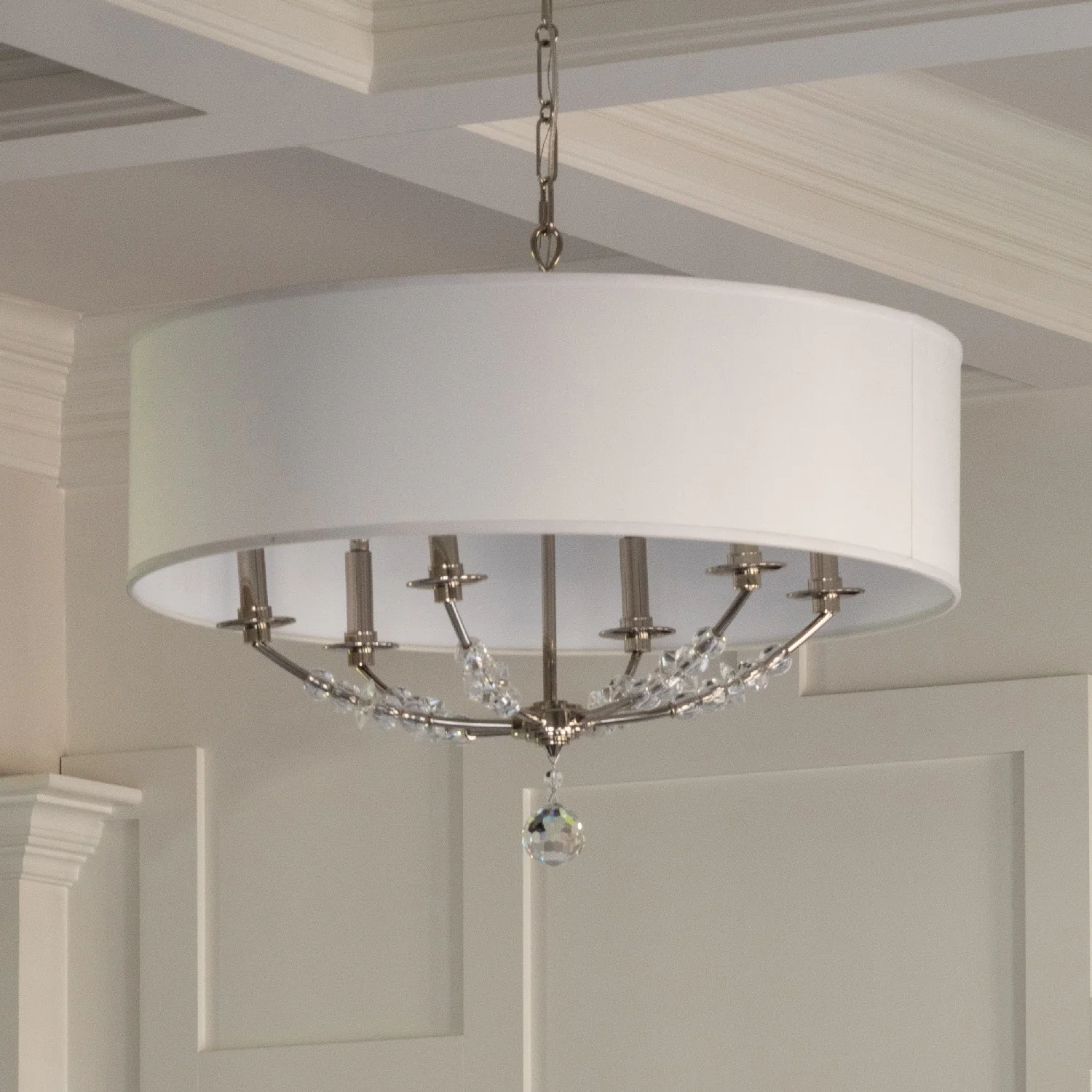 6-Light Chandelier, Polished Nickel Finish