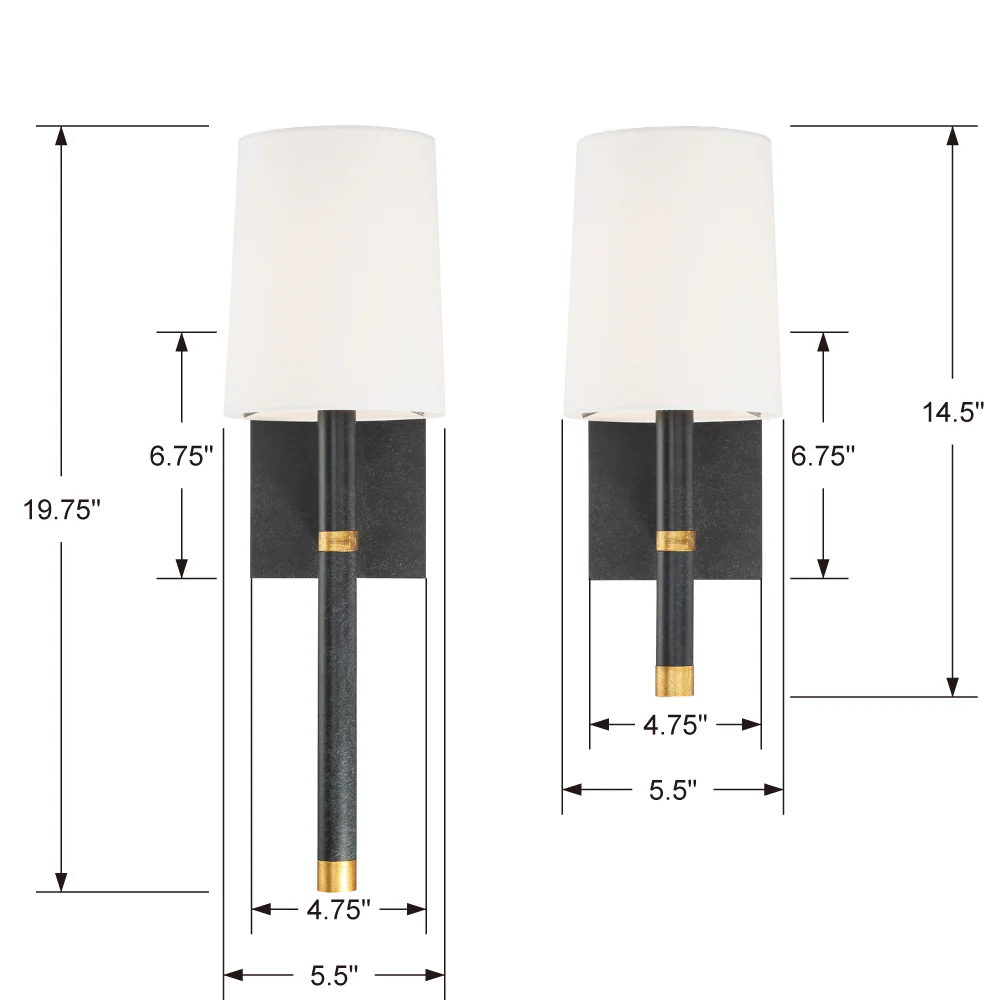 Weston 1-Light Wall Sconce with White Fabric Shade, Antique Gold - Image 4