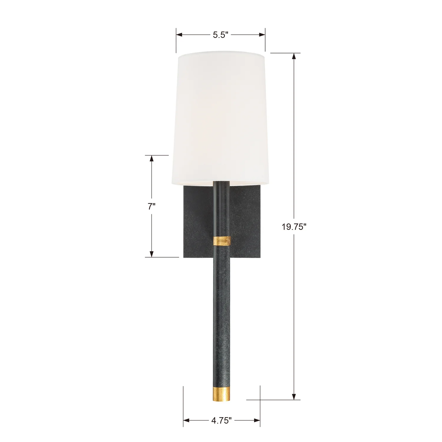 Weston 1-Light Wall Sconce with White Fabric Shade, Antique Gold - Image 5