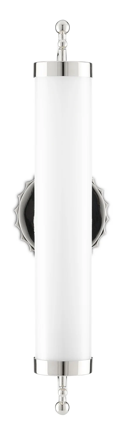 Latimer 1-Light 5 in Wall Sconce with Milk Glass Shade, Nickel - Image 2