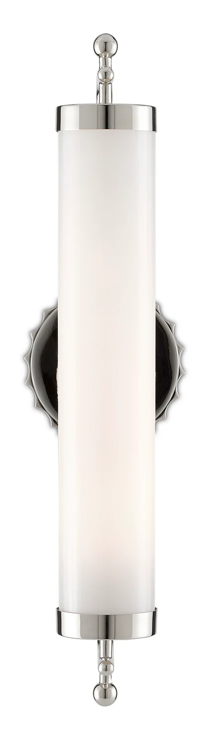 Latimer 1-Light 5 in Wall Sconce with Milk Glass Shade, Nickel - Image 3