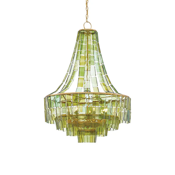 Vintner 7-Light Chandelier, Green/Contemporary Gold Leaf - Image 2