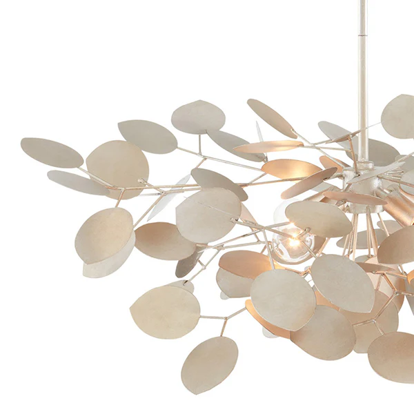 Lunaria 4-Light Small Chandelier, Contemporary Silver Leaf - Image 2