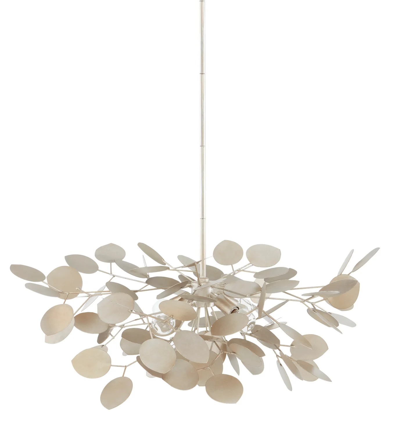 Lunaria 4-Light Small Chandelier, Contemporary Silver Leaf - Image 3