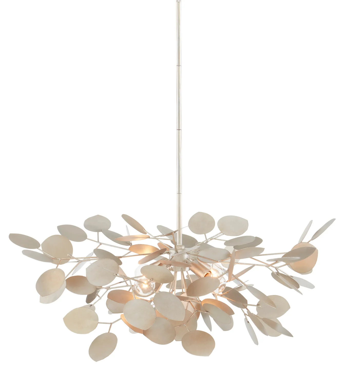 Lunaria 4-Light Small Chandelier, Contemporary Silver Leaf - Image 4