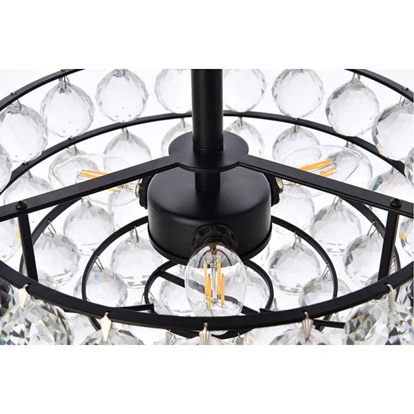 Savannah 3-Light Semi-Flush Mount Ceiling Light, Black - Image 2