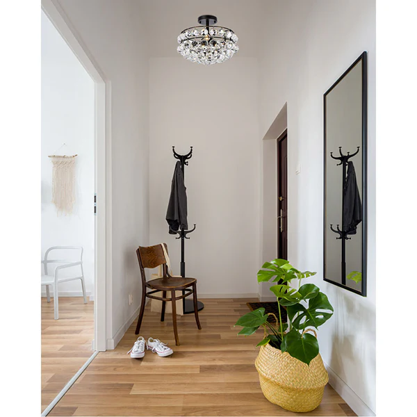 Savannah 3-Light Semi-Flush Mount Ceiling Light, Black - Image 3