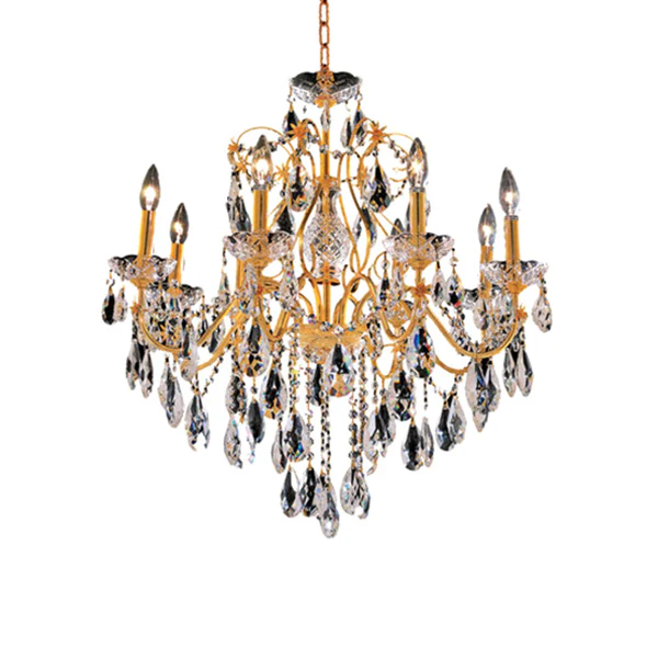 St. Francis 8-Light Chandelier, Clear Crystal/Gold