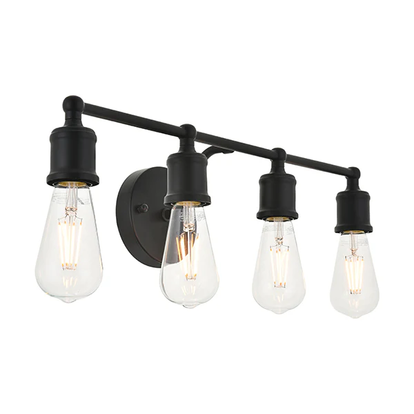 Serif 4-Light Bathroom Vanity Light, Black