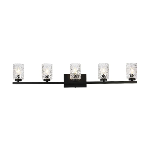 Cassie 5-Light 41-1/2 in Bathroom Vanity Light, Black