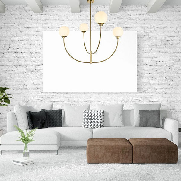 Nyomi 4-Light Chandelier, Brass - Image 3